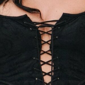 Elegant Black Lace-Up Maxi Dress